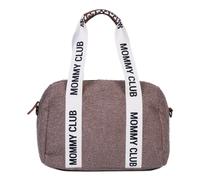 CHILDHOME Borsa Fasciatoio Neonato - Mommy Bag con Materassino Incluso, Numerosi Scomparti, Ganci Passeggino, Tracolla Regolabile, Pelle Vegana, 22L - Mommy Club Signature, Teddy Marrone