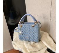 Borsa capiente da donna, borsa a spalla blu con dettagli delicati, adatta come regalo, borse eleganti da donna, borsa elegante da donna, di lusso Tagli Unica,PiccoloModello monogrammaPoliuretano