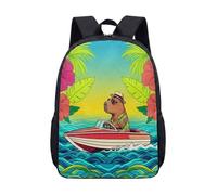 Borsa Capybara per occhiali da sole, 43 cm, zaino per la scuola per bambini, stampa giungla tropicale, zaino per studenti, 08, L, Minimalista