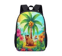 Borsa Capybara per occhiali da sole, 43 cm, zaino per la scuola per bambini, stampa giungla tropicale, zaino per studenti, 22, L, Minimalista
