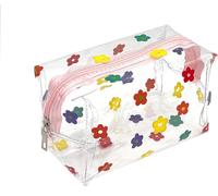 Borsa carina di trucco, borsa portatile trasparente di trucco, borsa impermeabile di stoccaggio degli articoli da toeletta, borsa della penna di grande capacità, Fiori colorati., Classico