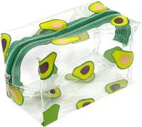Borsa carina di trucco, borsa portatile trasparente di trucco, borsa impermeabile di stoccaggio degli articoli da toeletta, borsa della penna di grande capacità, avocado., Classico