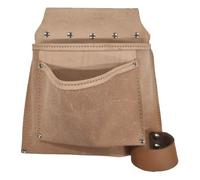 BORSA CARPENTIERE 2 TASCHE + PORTA MARTELLO CROSTA BOVINA CM 29X27