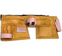BORSA CARPENTIERE PORTATTREZZI MURATORE DOPPIA CON CINTURA VERA PELLE HOUSTON