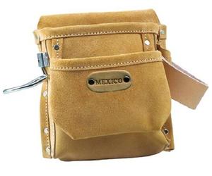 BORSA CARPENTIERE PORTATTREZZI PORTAUTENSILI EDILIZIA IN VERA PELLE CUOIO MEXICO