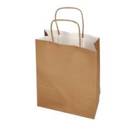 BORSA CARTA Q-CONNECT CELLULLOSANATURAL LISO L CON MANICO RITORTO 320X400X14 MM