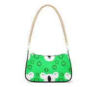 Borsa casual con cerniera Hobo carino Koala bianco verde medio borsa tote donna borsa a tracolla da donna stampa con tracolla a catena
