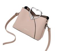 Borsa casual da donna grande capacità borsa a tracolla versatile ragazza retrò viaggio borsa in pelle O bag borse donna tasca interna, cachi, taglia unica