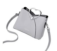 Borsa casual da donna grande capacità borsa a tracolla versatile ragazza retrò viaggio borsa in pelle O bag borse donna tasca interna, grigio., taglia unica