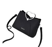 Borsa casual da donna grande capacità borsa a tracolla versatile ragazza retrò viaggio borsa in pelle O bag borse donna tasca interna, Nero , taglia unica