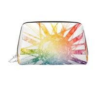 Borsa chic di trucco di viaggio della stampa dello spettrogramma di colore, sacchetto cosmetico sveglio per le donne per la borsa e l'uso on-the-go, Sole Colorato, One Size, Classico