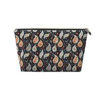 Borsa classica per il trucco con stampa floreale cachemire, borsa da toilette da viaggio per donne, graziosa borsa organizer per trucco in pelle