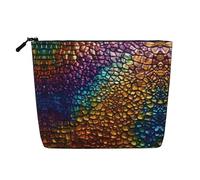 Borsa classica per trucco resistente all'acqua in canapa finta, grande organizer per cosmetici da viaggio con cerniera