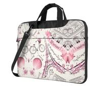 Borsa classica romantica Parigi Farfalla Borsa per Laptop Valigetta Pad Notebook Scomparto Elegante Business Bag Separato Ufficio, Nero , 15.6 inch