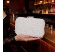 Borsa clutch impreziosita da perle, elegante borsetta da cerimonia di alta gamma, adatta per abiti cheongsam. Borsa da sera di lusso per signora, elegante borsa con perle, borsa Aurora, design elegant