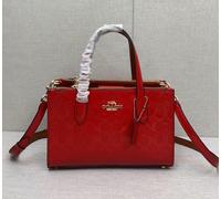 Borsa COACH Nina Small Tote Bag 25 Signature Patent Leather Red CV400 Outlet