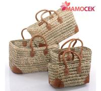 BORSA Coffa donna paglia traforata 4 misure palma mare spiaggia da decorare