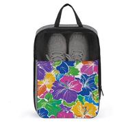 Borsa colorata per scarpe da golf con fiori di ibisco per uso quotidiano da viaggio, anti-polvere, custodia per scarpe da golf