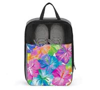 Borsa colorata per scarpe da golf con ibisco per uso quotidiano da viaggio, anti-polvere, custodia per scarpe da golf