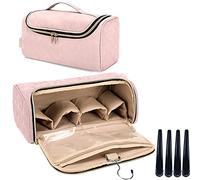 Borsa Compatibile con Dyson Airwrap - Borsa Viaggio e Stoccaggio per Asciugacapelli Completo e Accessori con Gancio Appendere e 4 Clip - Rosa