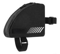Borsa compatta da 0 4L per tubo superiore della bici a forma di triangolo, tessuto 300D resistente agli strappi, elementi riflettenti e scomparti organizzativi per accessori da ciclismo (Dark Night)