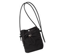 Borsa compatta in tela per smartphone, borsa a tracolla con coulisse, borsa a secchiello per studenti e trendsetter, Nero, Bellezza di massa