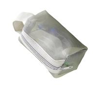 Borsa con cerniera portatile quadrata alla moda dei materiali della borsa della moneta dei materiali delle maglie per le carte e gli accessori, Grigio chiaro