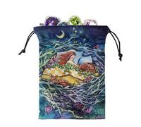 Borsa Con Cordino Di Tarocchi - Custode De, Coperchio Del Ponte | Utilizzare Ampiamente Borsa Doppia Foderata in Velluto Stampato con Cordino Di Trazione per Carte Gioielli Gioielli Dadi