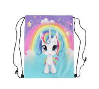 Borsa con Cordoncino Cute Horse Sea Watercolor Rainbow Colorful Stars Sacca Moda Zainetto Scuola per Viaggi Campeggio Vita Quotidiana