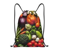 Borsa con Cordoncino Introduction of Various Vegetables Print Borsa Palestra Unisex Sacchetta Viaggi per Bambino Shopping Yoga