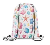 Borsa con Cordoncino Shell Starfish Colorful Marine Life Cute Ocean Animal Borsa Coulisse Stringa Zaino da Viaggio Vacanze per Studenti Vita Quotidiana Campeggio