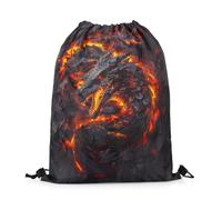 Borsa con Coulisse Dragon Flame Western Style Dragon Borsa Palestra Moda Zaino Sportivo Viaggi per All'Aperto Campeggio Shopping