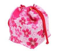 Amosfun Borsa cosmetica con coulisse portatile e leggera stile giapponese - rosa
