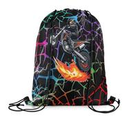 Borsa con Coulisse Motorcycle Ombre Modern Sacca con Cordoncino Unisex Borse Studenti per Shopping Vacanze Yoga