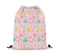 Borsa con Coulisse Princess Cartoon Horse Sea Sacca Regolabile Gym Sack Bambino per Spiaggia Shopping Campeggio