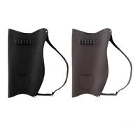 Borsa con faretra per arco con struttura in pelle, tracolla regolabile, progettata per contenere 6 frecce in modo sicuro per pratica e caccia al bersaglio (nero)