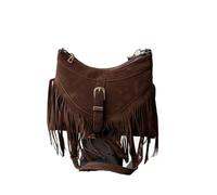 Borsa con nappa in pelle scamosciata dalla trama versatile, tracolla alla moda for le donne, piccola borsa a singola in velluto di tendenza(Coffee)