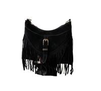 Borsa con nappa in pelle scamosciata dalla trama versatile, tracolla alla moda for le donne, piccola borsa a singola in velluto di tendenza(Black)
