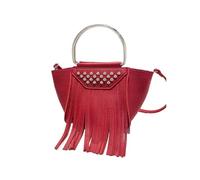 Borsa con Nappe Borsa da donna alla moda con nappe e rivetti, borsa shopping versatile a tracolla per Vacanze(Red)