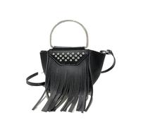 Borsa con Nappe Borsa da donna alla moda con nappe e rivetti, borsa shopping versatile a tracolla per Vacanze(Black)