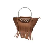 Borsa con Nappe Borsa da donna alla moda con nappe e rivetti, borsa shopping versatile a tracolla per Vacanze(Light brown)