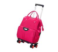 Borsa con ruote for trolley da viaggio, zaino for donna, borsa Oxford di grande capacità, valigia per il weekend di ginnastica fuori porta(Pink,L)