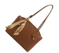 Borsa con sciarpa di grande capacità ascella semplice borsa all-matching ascellare signore pendolarismo pelle PU ascella per le donne, Marrone chiaro, Bellezza di massa