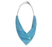 borsa con strass Borsa da sera con manico in metallo Splendida pochette e borsetta strass fatta a mano for la festa nuziale per Feste e Matrimoni(Peacock Blue AB)