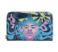 Borsa con zip stampata con applicazioni in ecopelle con paesaggio psichedelico d