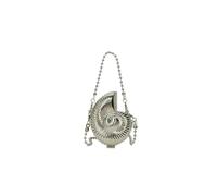Borsa Conchiglia Borse a tracolla in lega da donna, borsa a tracolla estiva con chiusura a gancio, pochette da sera for feste(Silver)