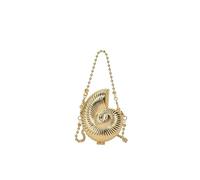 Borsa Conchiglia Borse a tracolla in lega da donna, borsa a tracolla estiva con chiusura a gancio, pochette da sera for feste(Gold)