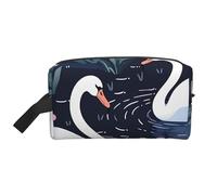 Borsa cosmetica a forma di cigno per donna, borsa per il trucco a forma di cuore con fiori, organizer portatile per toilette, accessori da viaggio, regalo