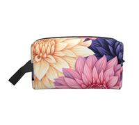 Borsa cosmetica a forma di fiore di dalia per donna, borsa per il trucco floreale, organizer portatile per toilette, accessori da viaggio, regalo