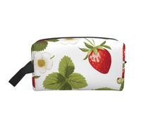 Borsa cosmetica a forma di fiore e fragola per donna, borsa per il trucco alla frutta, organizer portatile per toilette, accessori da viaggio, regalo